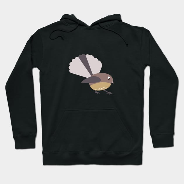 Cute Piwakawaka (Fantail) Hoodie by Rebecca Tiana